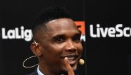 File photo of Cameroonian football player Samuel Eto'o attends a conference about speed and innovation in football on September 12, 2019 in Madrid. / AFP / PIERRE-PHILIPPE MARCOU 
