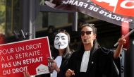 French lawyers attend a demonstration to protest against pension reforms in Paris, France, September 16, 2019. Reuters/Charles Platiau