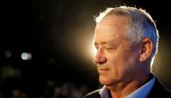 Benny Gantz, leader of Blue and White party, attends an election campaign event, in Kfar Ahim, Israel, September 16, 2019. REUTERS/Amir Cohen