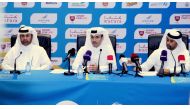 From left: General Manager of Katara, Dr Khalid bin Ibrahim Al Sulaiti, Secretary-General of Qatar Olympic Committee and Director-General of the Local Organising Committee, Jassim Rashid Al Buenain and Chief Executive Officer of Aspire Zone Foundation, Mo