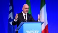  FIFA President Gianni Infantino during the conference. Reuters/Flavio Lo Scalzo