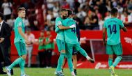 Real Madrid's Sergio Ramos and Karim Benzema celebrate at the end of the match REUTERS/Marcelo Del Pozo