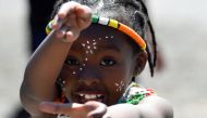 A local dancer is seen ahead of the arrival of the Duke and Duchess of Sussex, Prince Harry and his wife Meghan, in Nyanga township, on the first day of their African tour in Cape Town, South Africa, September 23, 2019. REUTERS/Toby Melville