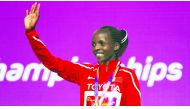 Defending champion Rose Chelimo of Bahrain