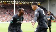  Liverpool's Georginio Wijnaldum celebrates scoring their first goal with Roberto Firmino REUTERS/Phil Noble 