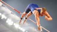 USA's Sam Kendricks competes in the Men's Pole Vault final at the 2019 IAAF Athletics World Championships at the Khalifa International stadium in Doha on October 1, 2019. / AFP / ANDREJ ISAKOVIC
