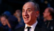 British film director Armando Iannucci poses upon arrival for the European Premiere of the film 