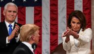 FILE PHOTO: Donald Trump arrives to deliver the State of the Union address alongside Speaker of the House Nancy Pelosi and Vice President Mike Pence at the US Capitol on February 5, 2019. AFP / Doug Mills