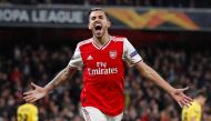 Arsenal's Dani Ceballos celebrates scoring their fourth goal REUTERS/David Klein/File Photo