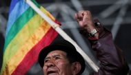 An indigenous community member reacts during an indigenous assembly to protest against Ecuador's President Lenin Moreno's austerity measures in Quito, Ecuador, October 10, 2019. Reuters/Ivan Alvarado
 