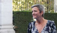 European Commission Vice-President in charge Europe fit for the digital age Margrethe Vestager arrives for an European Union Summit in Brussels on October 17, 2019. AFP / Aris Oikonomou
 
