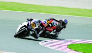 A file picture of riders in action at Losail International Circuit.