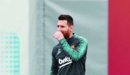  Barcelona's Lionel Messi during training Reuters/Albert Gea 