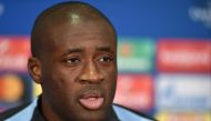 This file photo taken on December 5, 2017 shows Manchester City's Ivorian midfielder Yaya Toure addressing a press conference in Kharkiv, on the eve of the UEFA Champion League Group F football match against Shakhtar Donetsk. / AFP / GENYA SAVILOV
