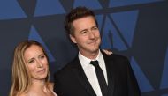 US actor Edward Norton (R) and wife Canadian producer Shauna Robertson arrive to attend the 11th Annual Governors Awards gala hosted by the Academy of Motion Picture Arts and Sciences at the Dolby Theater in Hollywood on October 27, 2019. AFP / Chris Delm