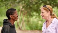 Vanessa Hayes speaks with Headman ?kun ?kunta, from an extended Ju/'hoansi family, who provided genome data for a study identifying the ancestral homeland in southern Africa of all living members of our species, in Namibia, February 6, 2019. Chris Bennett