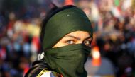 An Iraqi female demonstrator takes part in ongoing anti-government protests in Baghdad, Iraq November 1, 2019. Reuters/Ahmed Jadallah
 