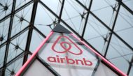 The Airbnb logo is seen on a little mini pyramid under the glass Pyramid of the Louvre museum in Paris March 12, 2019. Reuters / Charles Platiau