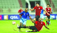Action during the opening match of the 10th round of QNB Stars League between Al Shahania and Al Rayyan at the Al Duhail Stadium, yesterday.