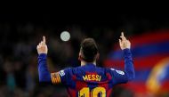 Barcelona's Lionel Messi celebrates scoring their second goal, November 9, 2019 . REUTERS/Albert Gea 