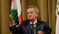 Lebanon's Central Bank Governor Riad Salame gestures during a press conference at the bank's headquarters in Beirut on November 11, 2019. / AFP / JOSEPH EID