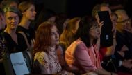 French actress Isabelle Huppert (L) and Myanmar actress Swe Zin Htike (R) attend the opening ceremony of the Memory! International Film Heritage Festival, in Yangon on November 15, 2019. AFP / Sai Aung Main