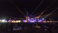 People dance at the electronic music festival 