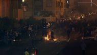  Demonstrators block main streets of Tehran during a demonstration against a government decision to hike petrol prices, in Tehran, Iran on November 16, 2019.  Fatemeh Bahrami - Anadolu 