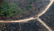 Aerial view of burnt areas of the Amazon rainforest, near Boca do Acre, Amazonas state, Brazil, in the Amazon basin, on August 24, 2019. AFP / Lula Sampaio