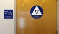 A gender-neutral bathroom is seen at the University of California, Irvine, September 30. 2014. Reuters / Lucy Nicholson