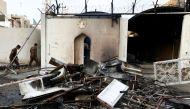 A view of the Iranian consulate after Iraqi demonstrators stormed and set fire to the building during ongoing anti-government protests in Najaf, Iraq November 28, 2019. REUTERS/Alaa al-Marjani