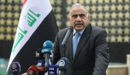 (FILES) In this file photo taken on October 23, 2019, Iraq's Prime Minister Adel Abdel Mahdi speaks during a funeral ceremony in Baghdad on October 23, 2019. AFP / AHMAD AL-RUBAYE
