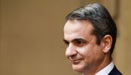 Greek Prime Minister Kyriakos Mitsotakis looks ono upon his arrival for a meeting with his Italian counterpart at Palazzo Chigi on November 26, 2019 in Rome. AFP / Andreas Solaro