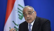 File photo: Iraqi Prime Minister Adel Abdel Mahdi speaks during a press conference at the German Chancellery in Berlin on April 30, 2019.  AFP / Tobias Schwarz
