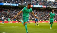 Karim Benzema celebrates scoring their second goal . December 7, 2019 . REUTERS/Javier Barbancho
 