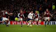 Tottenham Hotspur's Son Heung-min in action before scoring their third goal. Reuters/Paul Childs