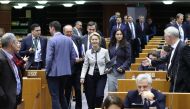 European Commission president Ursula von der Leyen arrives for a session of the European Parliament during which she unveiled Green New Deal plan to fight climate change in Brussels on December 11, 2019.  AFP / Aris Oikonomou
 