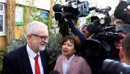 Labour Party leader Jeremy Corbyn talks to the media as he leaves his home, following the results of the general election, in London, Britain, December 13, 2019. Reuters/Tom Nicholson
 