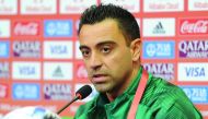 Al Sadd coach Xavi Hernandez speaks during a pre-match press conference yesterday. Pictures: Anwar Sadath