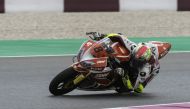 Qatari rider Abdulla Al Qubaisi in action during the  free practice ahead of the opening round of Qatar Superstock 600 at Losail International Circuit yesterday.
