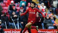 Liverpool's  Mohamed Salah  during the English Premier League football match between Liverpool and Watford at Anfield in Liverpool, north west England on December 14, 2019. / AFP
