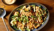 Baked Tofu With Peanut Sauce and Bok Choy. Photo by Tom McCorkle for The Washington Post.