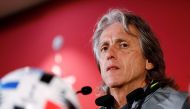 Flamengo coach Jorge Jesus speaks during a pre-match press conference yesterday.