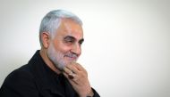 Qasem Soleimani, Iranian Revolutionary Guards Corps (IRGC) Major General and commander of the Quds Force, wearing his trademark ring during an interview with members of the Iranian leader's bureau in Tehran. (file pic/ AFP PHOTO / HO / KHAMENEI.IR)