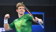 Kevin Anderson of South Africa celebrates winning his match against Cristian Garin of Chile during day 4 of the ATP Cup tennis tournament at Pat Rafter Arena in Brisbane, Australia, January 6, 2020. AAP Image/Darren England/via REUTERS