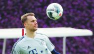 Bayern Munich's German goalkeeper Manuel Neuer takes part in a training session during the team's winter camp in the Qatari capital Doha, on January 5, 2020. AFP / Karim Jaafar