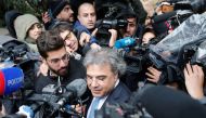 The lawyer of former Nissan chairman Carlos Ghosn speaks to the media after Ghosn's questioning, outside the Justice Palace in Beirut, Lebanon, January 9, 2020. (REUTERS/Mohamed Azakir)