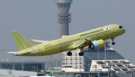 The fifth prototype of China's home-built C919 passenger plane takes off for its first test flight from Shanghai Pudong International Airport in Shanghai, China October 24, 2019. Reuters