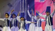 Children performing during Ahlan Kerala 2020 function.