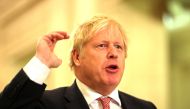 Britain's Prime Minister Boris Johnson speaks in the Stormont Parliament Buildings in Belfast, Northern Ireland, January 13, 2020. Liam McBurney/Pool via Reuters 